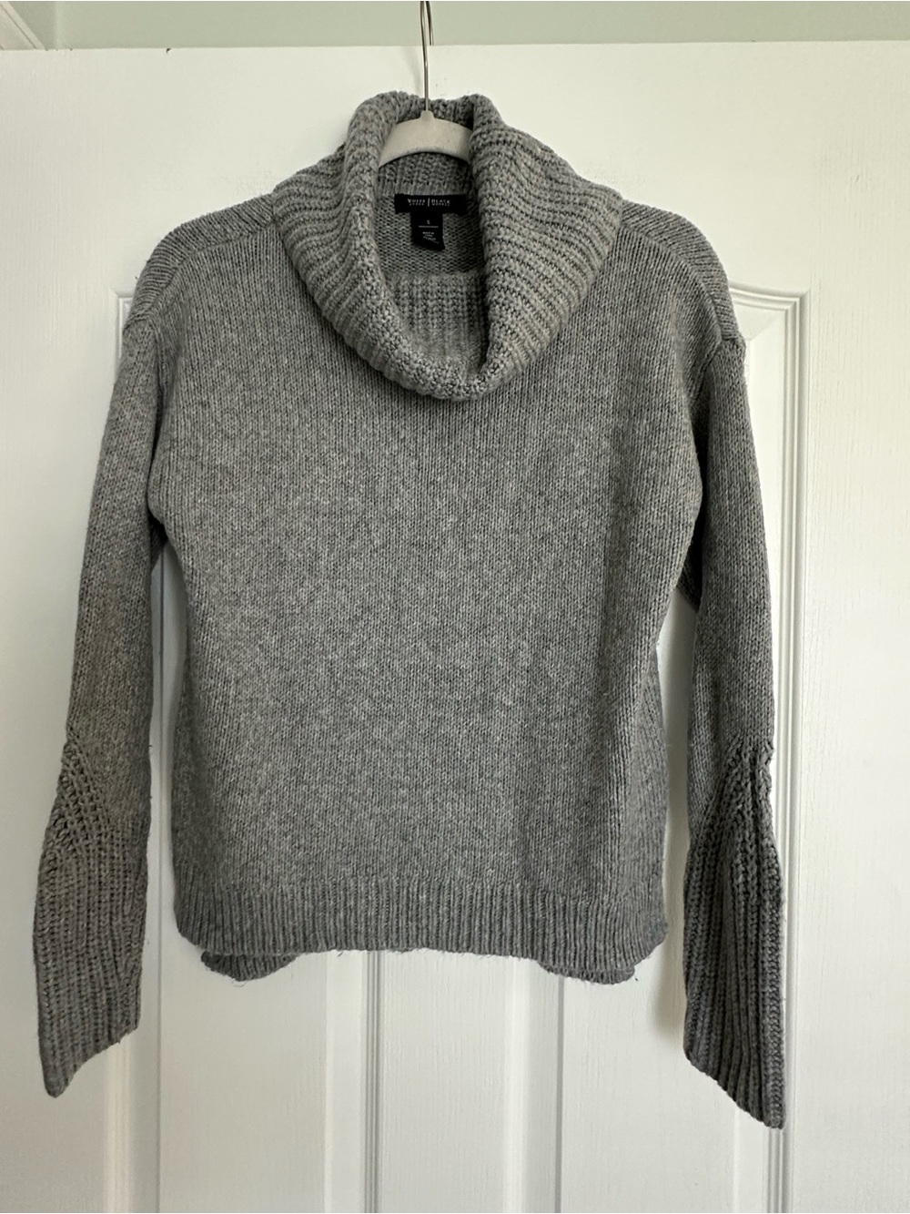 White House Black Market Gray Cowl Neck Sweater